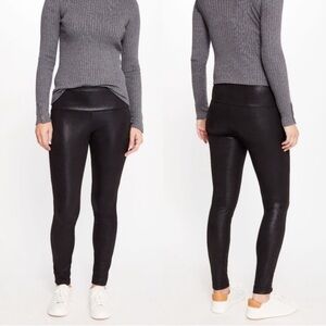 J McLaughlin Lori Pant leggings black Shine faux suede leather metallic coated